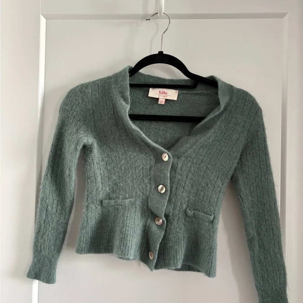 Kilte Sage Knit Button-Front Women's Sweater - Picture 2 of 4